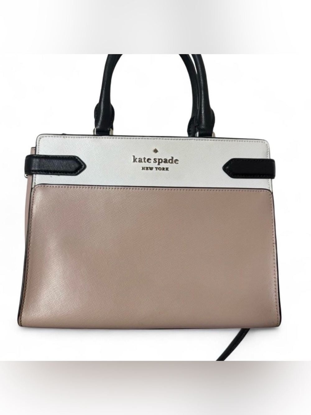 kate spade Two-Tone Black, White & Taupe Satchel
